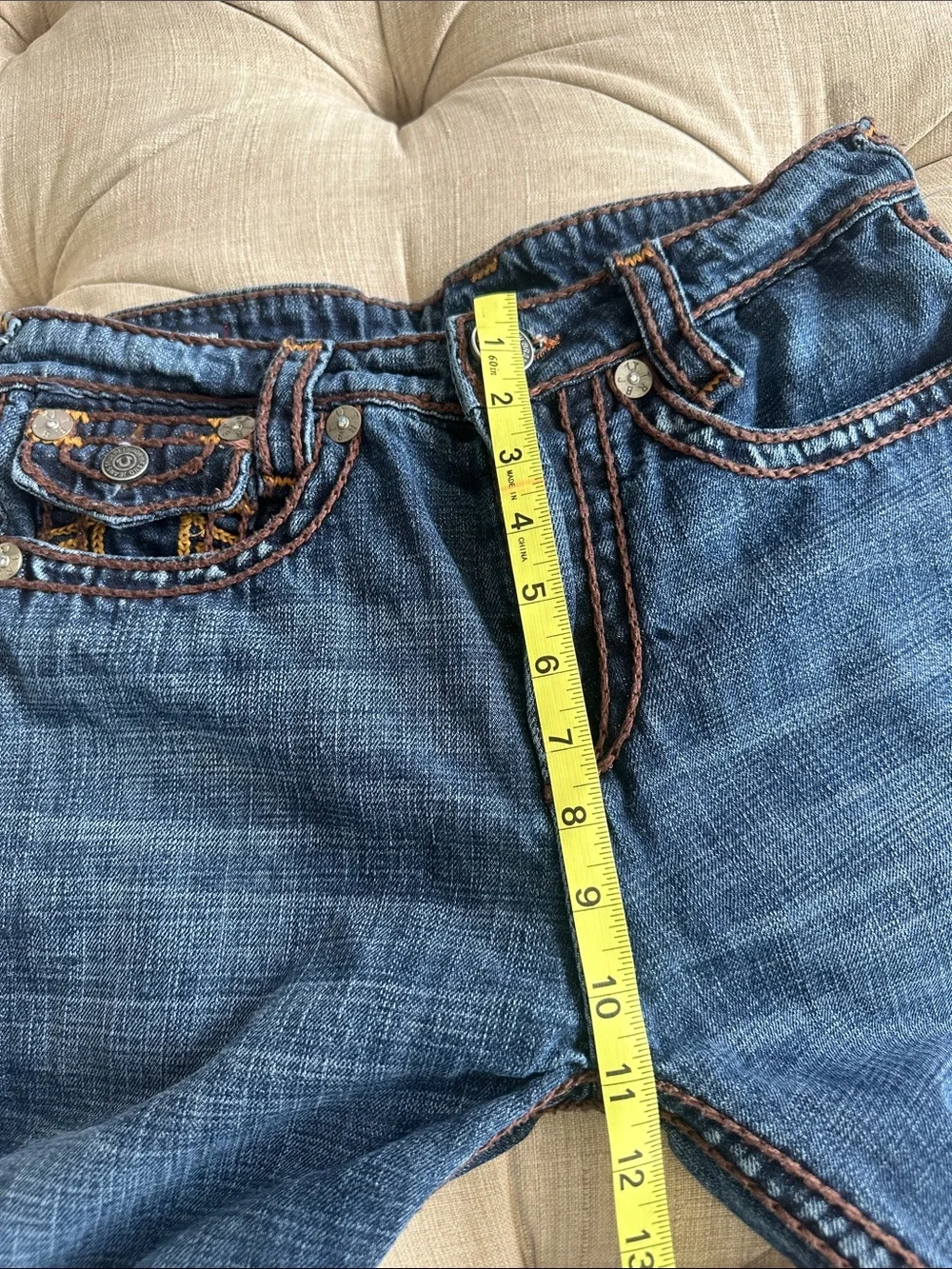 True Religion Men's Straight Jeans in Dark Blue Wash